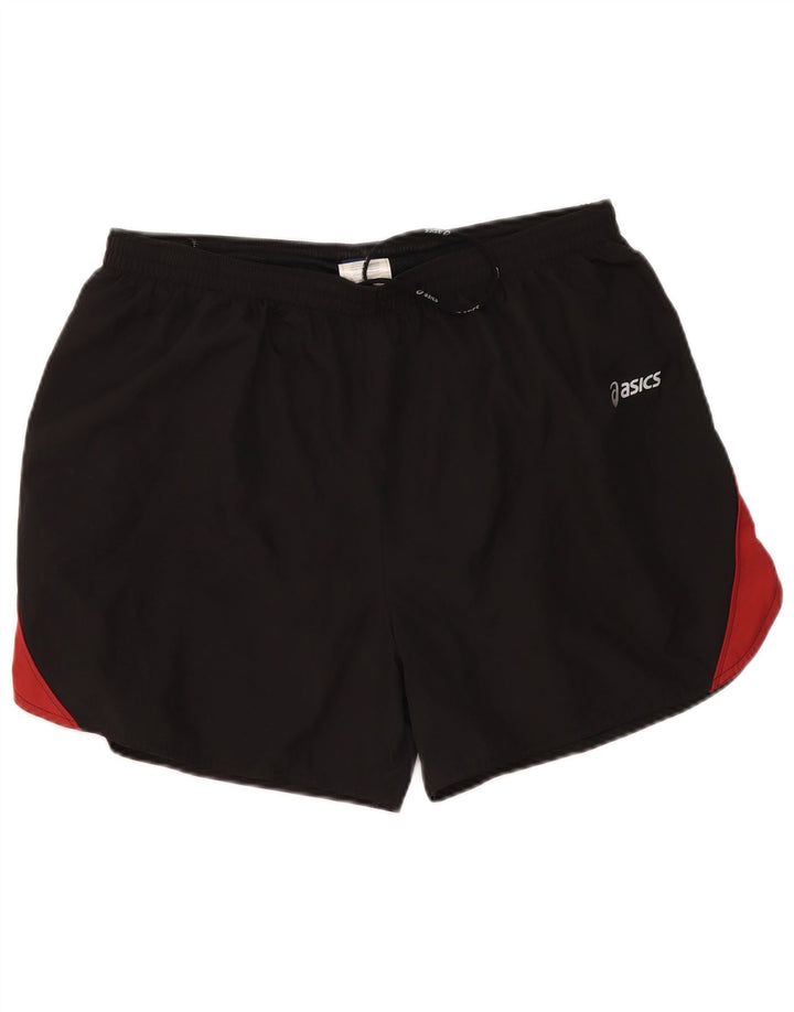 Asics Pantalones cortos deportivos para hombre 2XL Negro Colorblock Poliéster