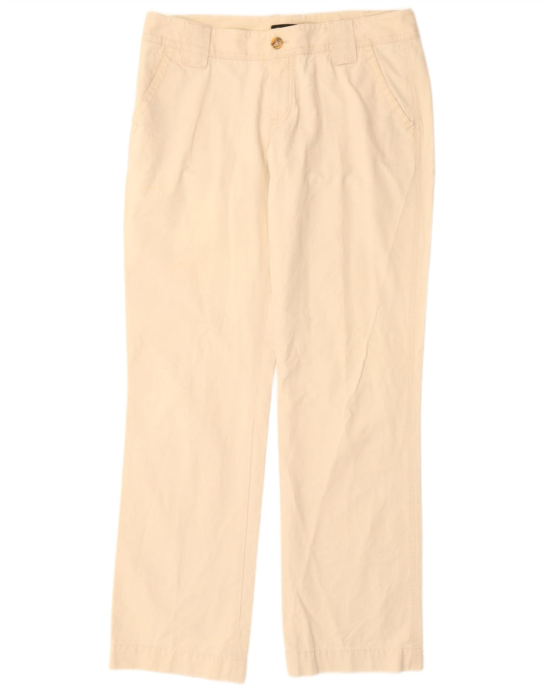 MASSIMO DUTTI Pantalón chino recto para mujer EU 42 Large W32 L33 Beige