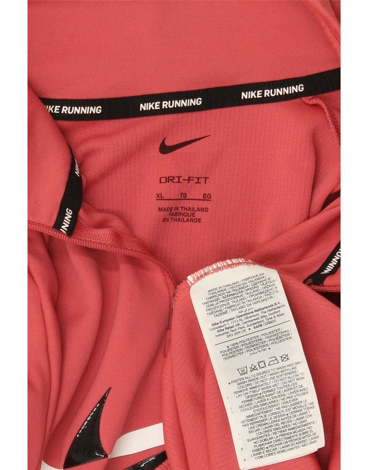 Nike Dri Fit - Chándal con cremallera y cuello para mujer, talla 40, XL, poliéster rosa