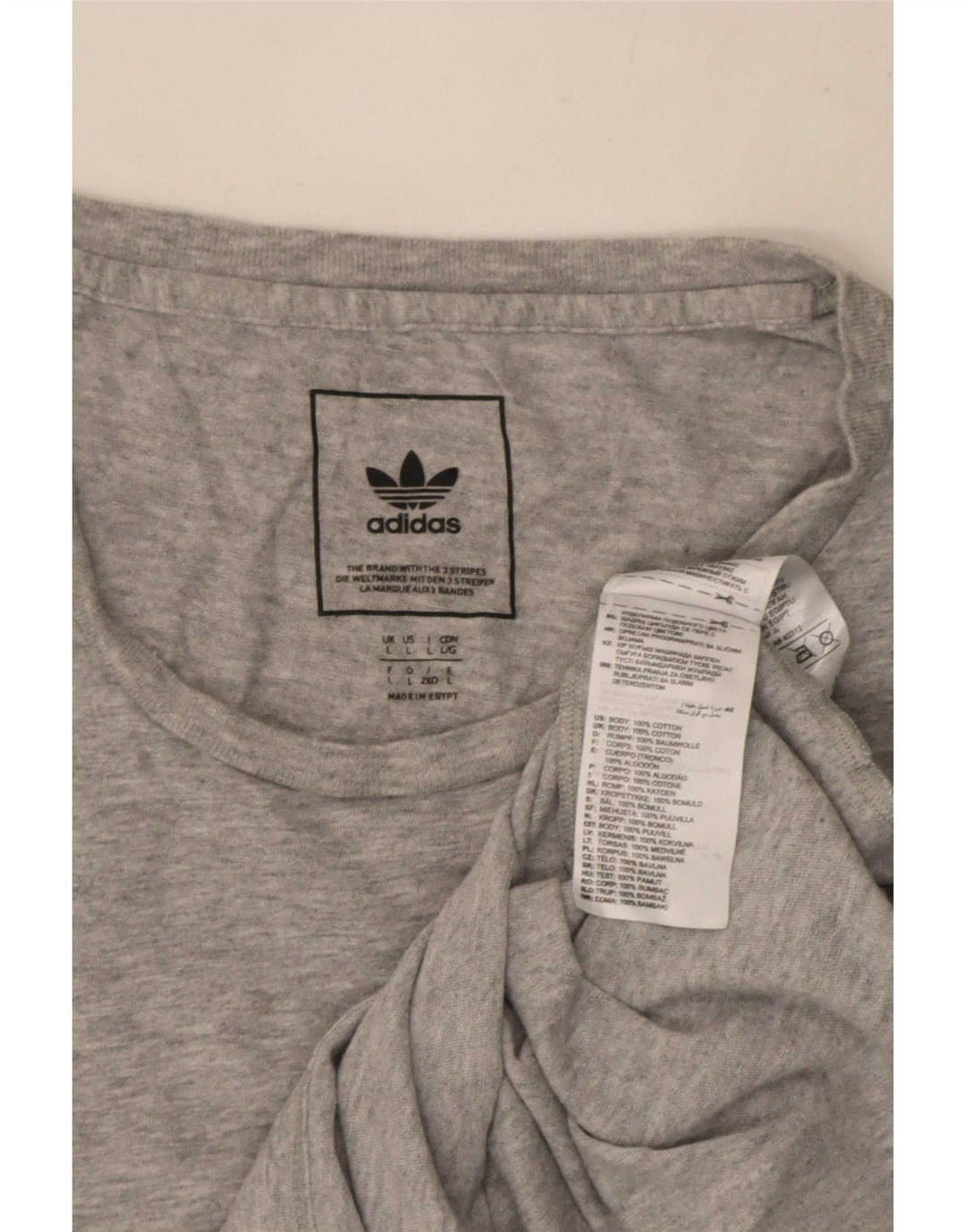 Adidas - Camiseta para hombre, talla grande, algodón moteado gris