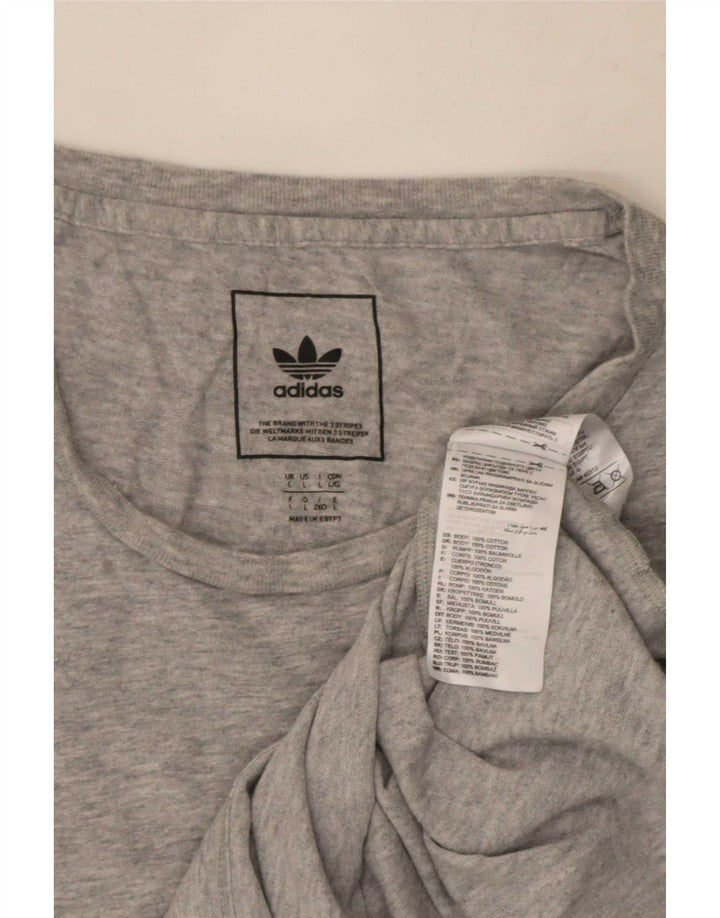 Adidas - Camiseta para hombre, talla grande, algodón moteado gris