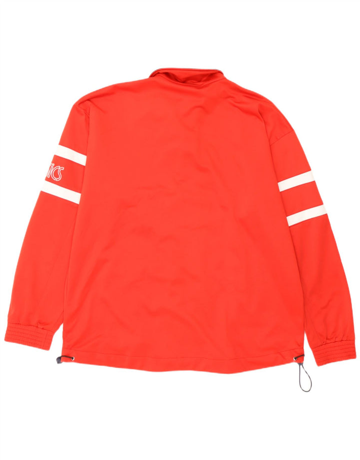 Asics Hombre Graphic Chándal Top Chaqueta XL Poliéster Rojo
