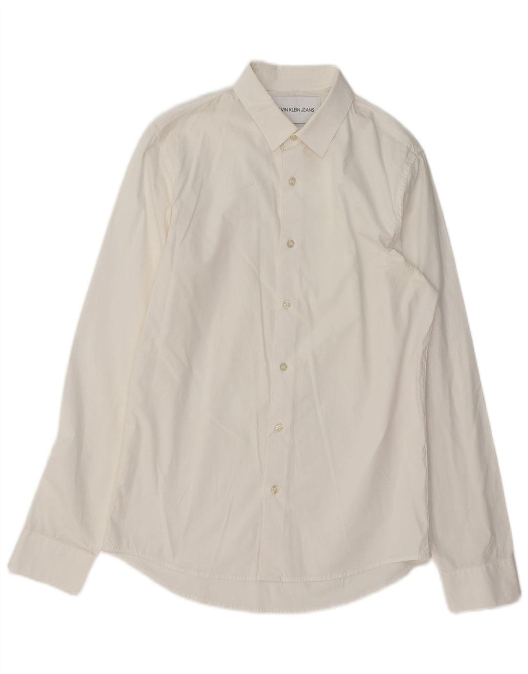 CALVIN KLEIN JEANS Camisa ajustada para hombre pequeña blanca