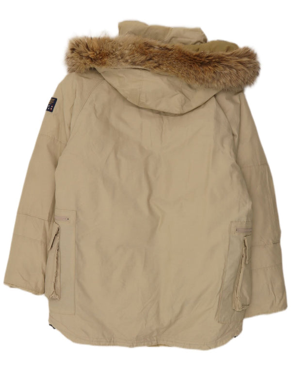 Woolrich Abrigo acolchado con capucha para hombre UK 36 Small Beige