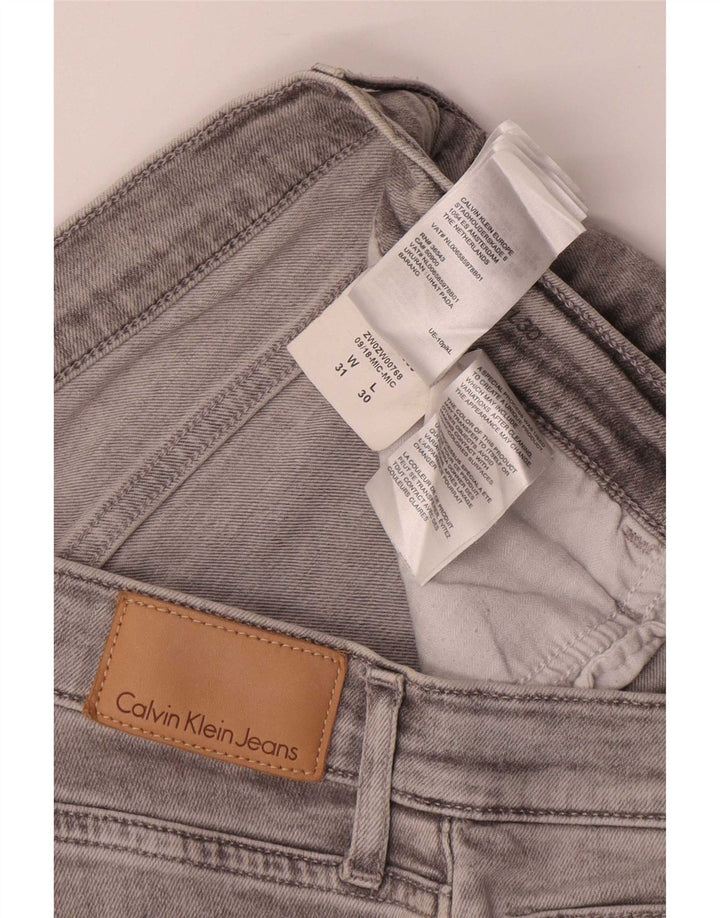 Calvin Klein Jeans Cortos Para Mujer W31 L25 Algodón Gris
