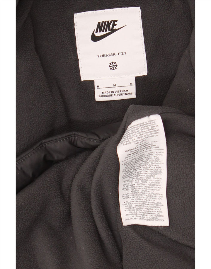 Nike Chaqueta acolchada con capucha Therma-Fit para hombre UK 38 Mediana Negro Poliéster