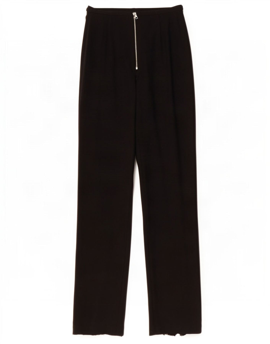 Vintage mujer traje recto pantalones IT 42 Medio W28 L32 Lana Negra