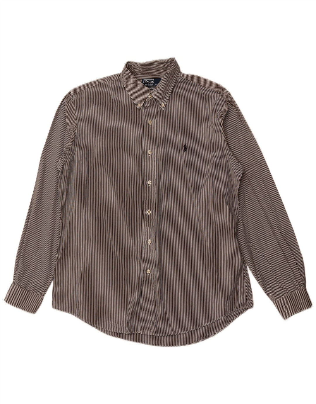 POLO RALPH LAUREN Camisa personalizada para hombre Algodón a rayas negras grandes