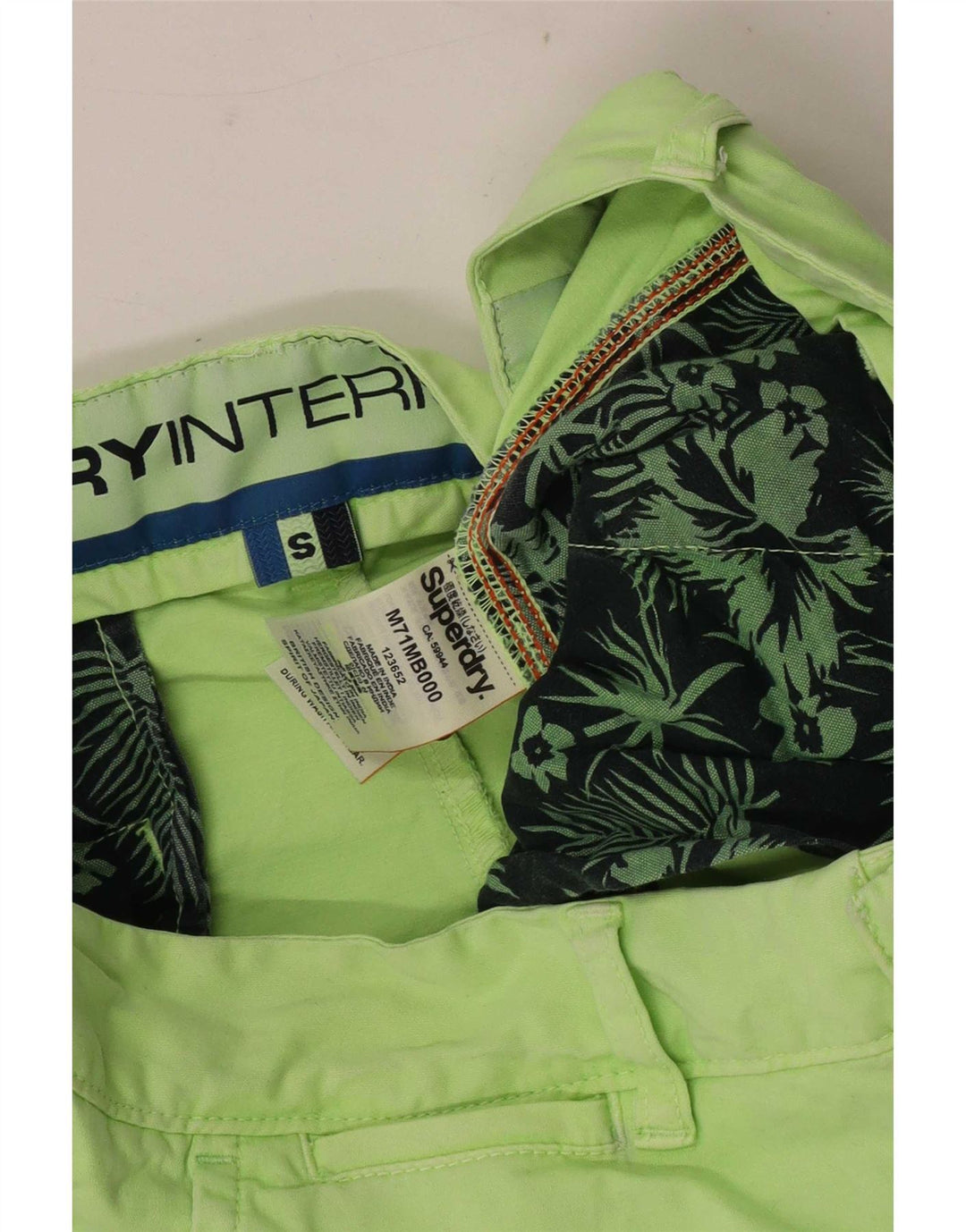 Superdry Chinos Cortos Pequeños Para Hombre W29 Algodón Verde