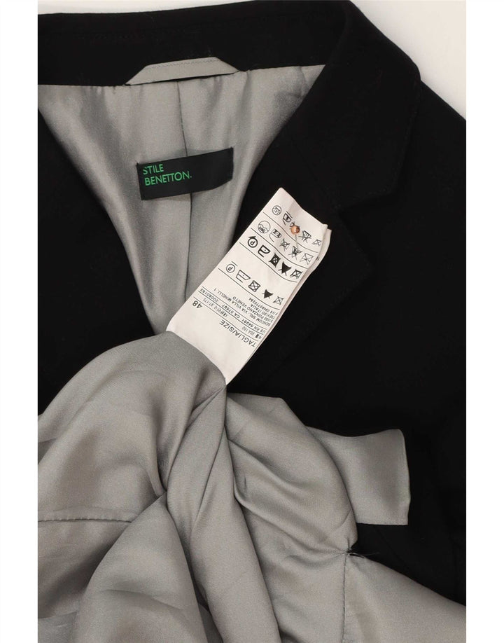 Chaqueta Blazer De 2 Botones Benetton Mujer IT 48 XL Poliéster Negro