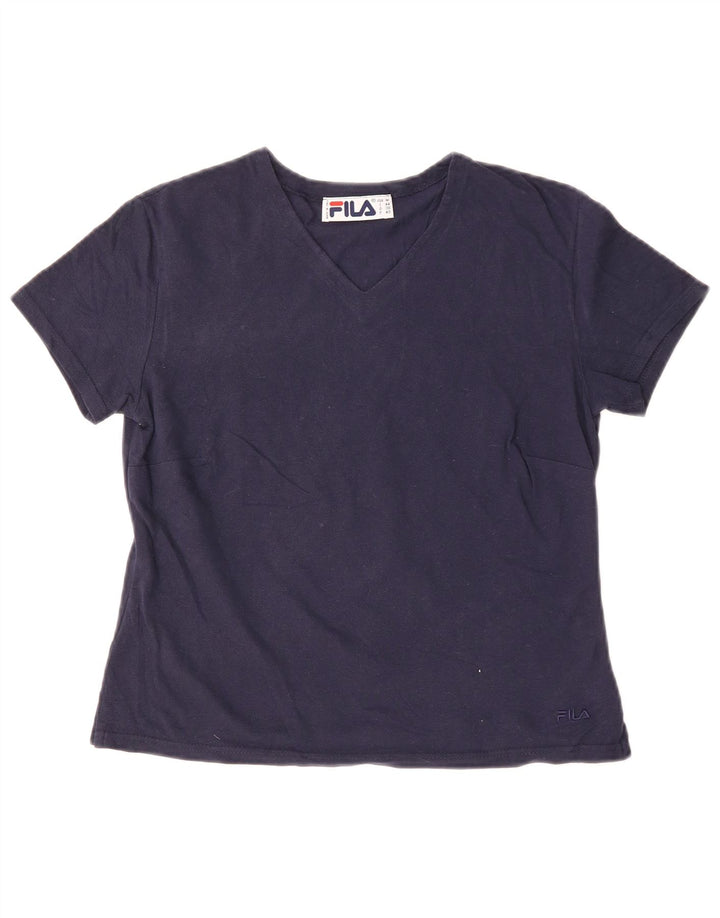 Camiseta FILA Mujer Top IT 44 Medium Azul Marino Algodón