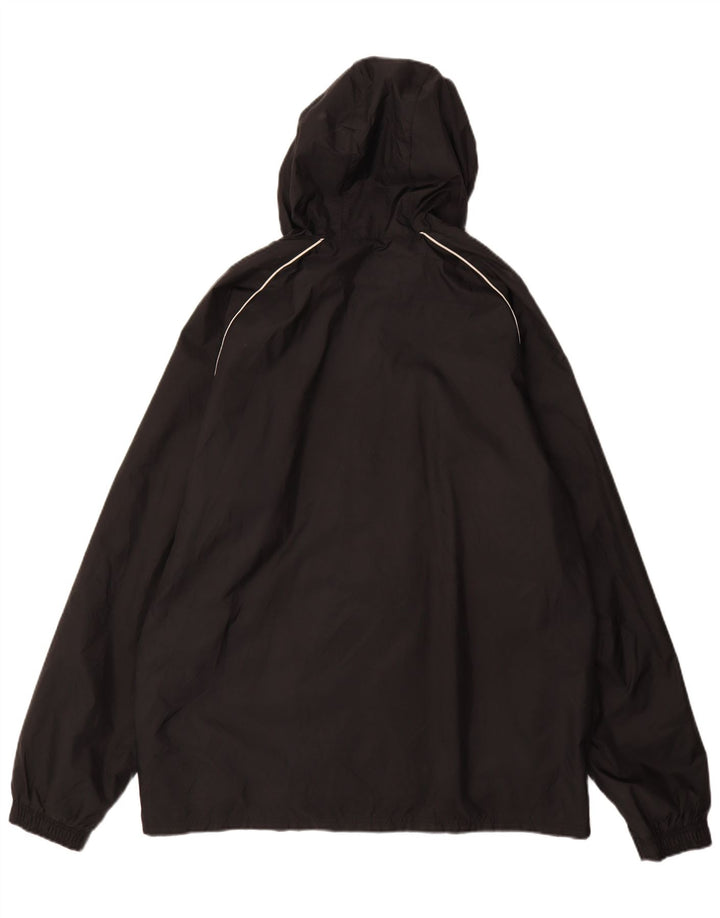 Adidas - Chaqueta de chándal con capucha para hombre, talla grande, poliamida negra