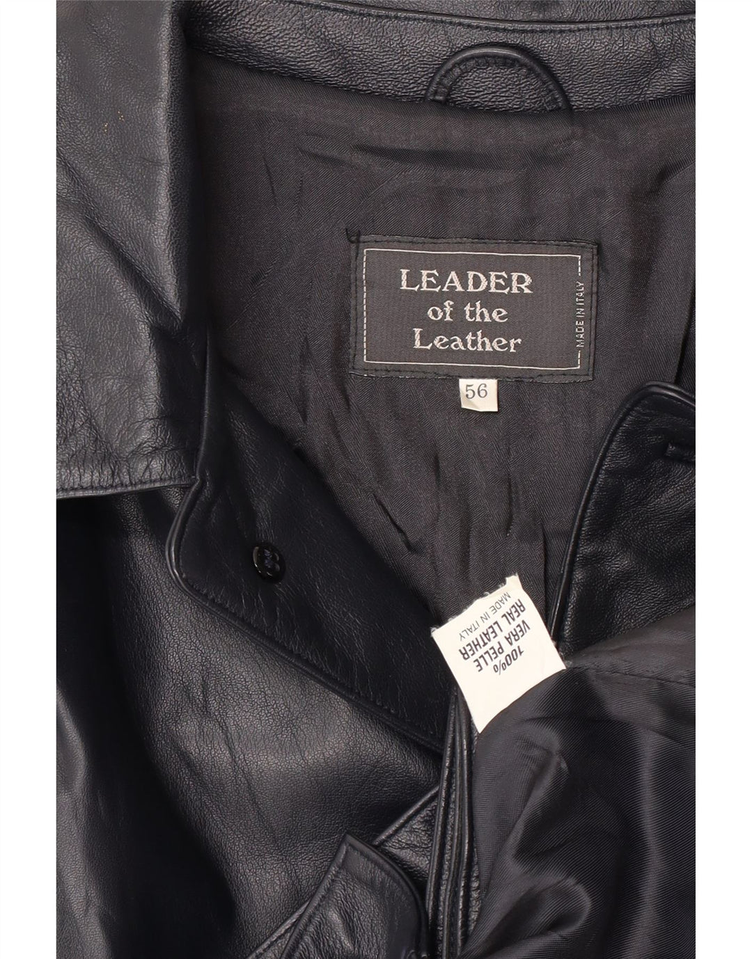 Vintage hombres bombardero chaqueta de cuero IT 56 3XL cuero negro