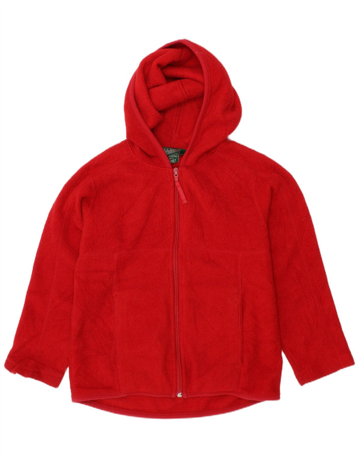 L.L.Bean Chaqueta polar con capucha para niños 5-6 años Mediana Rojo Poliéster