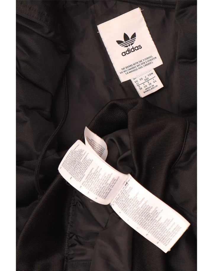 Adidas Chaqueta acolchada con capucha para mujer UK 12 Mediana Negro Poliéster
