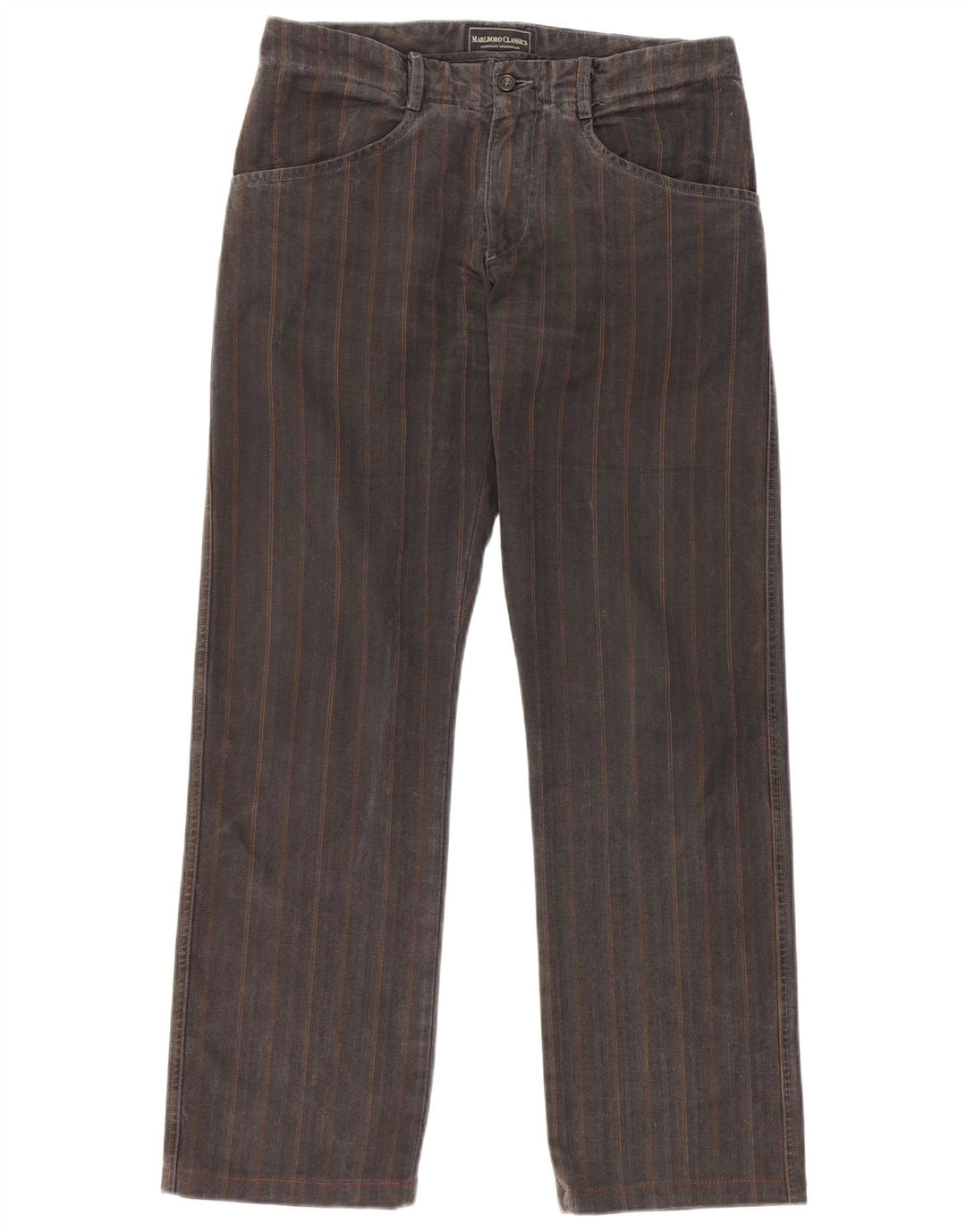 Marlboro Classics Pantalones casuales rectos para hombre W32 L30 Grey Herringbone