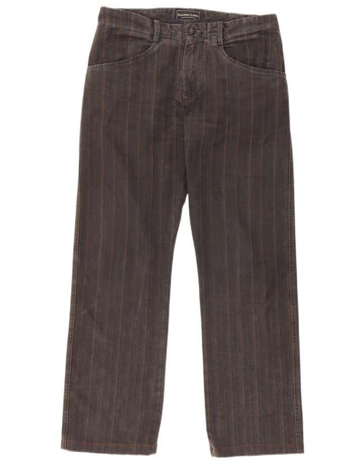 Marlboro Classics Pantalones casuales rectos para hombre W32 L30 Grey Herringbone