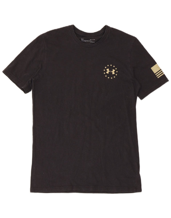 UNDER ARMOUR Camiseta con gráfico Heat Gear para hombre, talla pequeña, negra