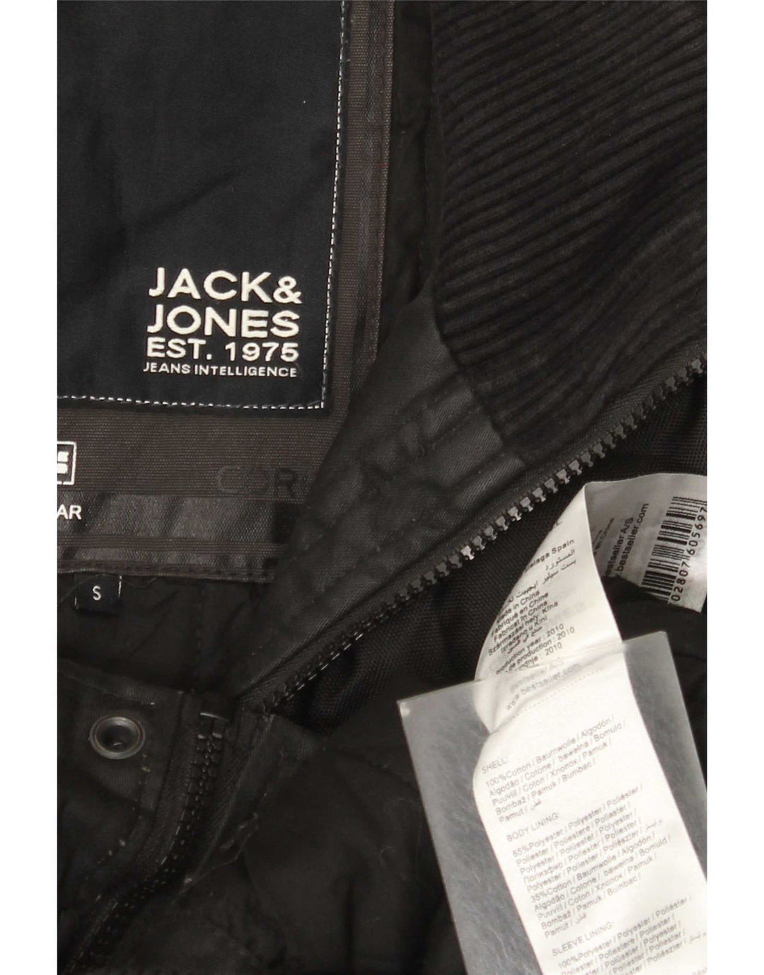 Jack & Jones Chaqueta utilitaria para hombre UK 36 Small Algodón negro