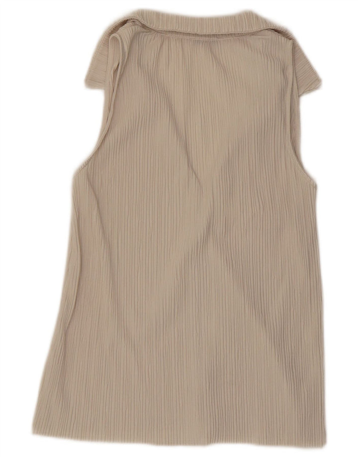 ZARA Womens Sleeveless Shirt Blouse UK 14 Large Grey