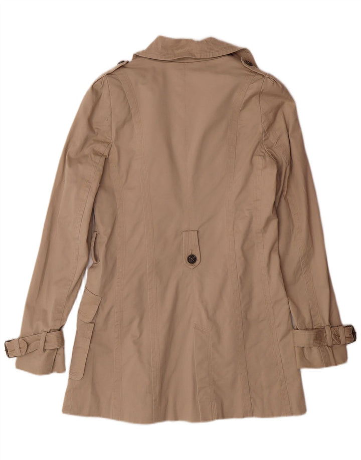 ZARA Gabardina Mujer UK 10 Small Algodón Beige
