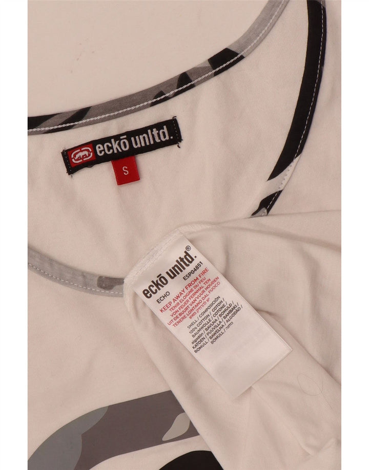 Ecko Unltd Mens Graphic Vest Top Pequeño Algodón Blanco