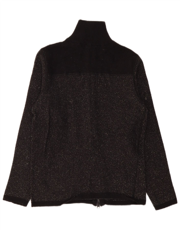 Armani Jeans Mujer Cárdigan Suéter UK 10 Small Black Chevron