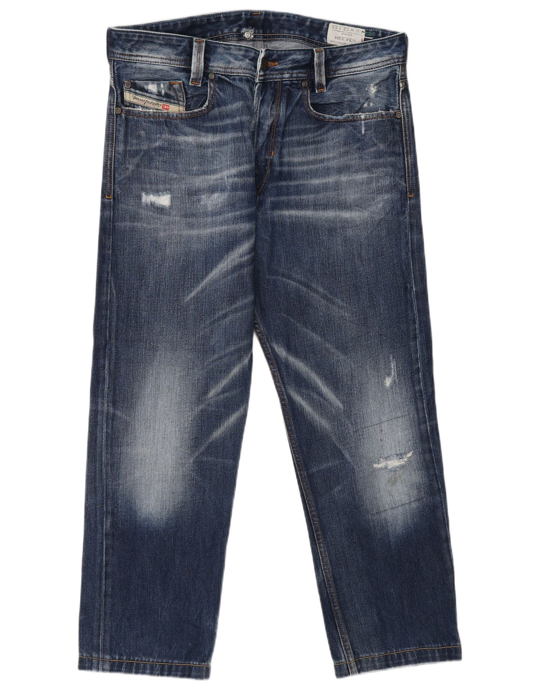 DIESEL Vaqueros rectos desgastados Heeven para hombre W32 L27 Algodón azul