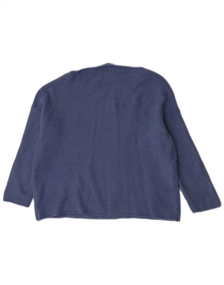 Zara - Jersey con cuello barco para mujer, talla 40, color azul medio