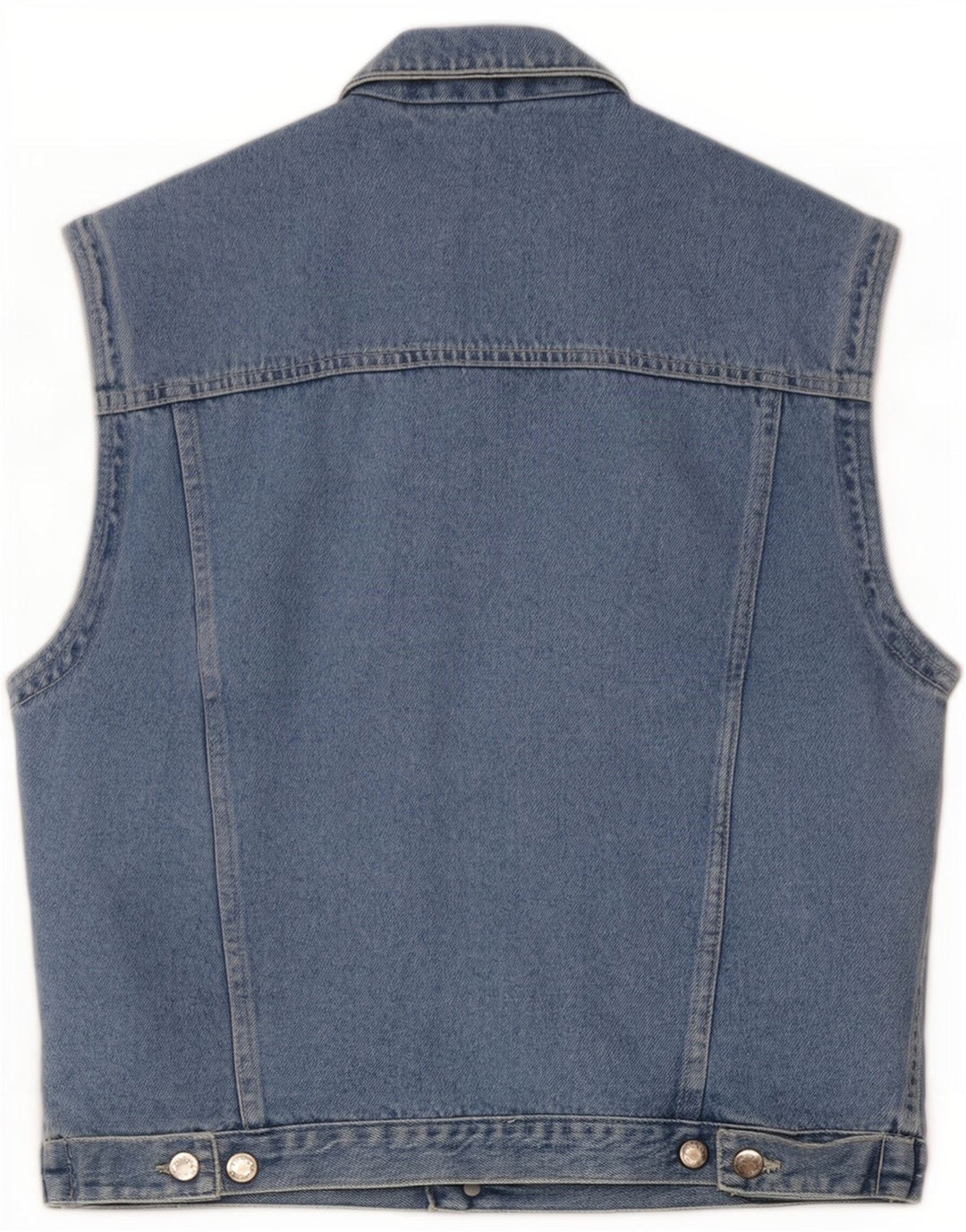 Vintage Hombre Denim Gilet IT 46 Pequeño Algodón Azul