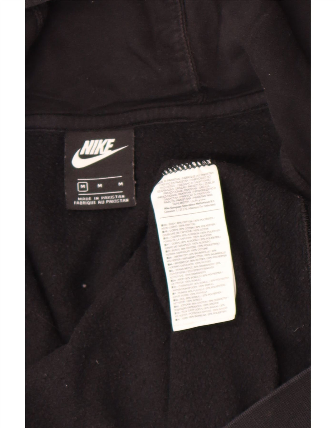 Nike - Sudadera con capucha y cremallera para hombre, tamaño mediano, algodón negro