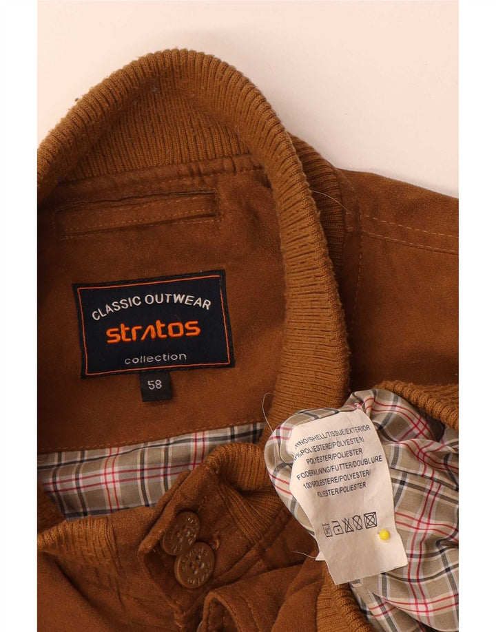 Stratos Chaqueta Bomber para Hombre IT 58 4XL Marrón Poliéster