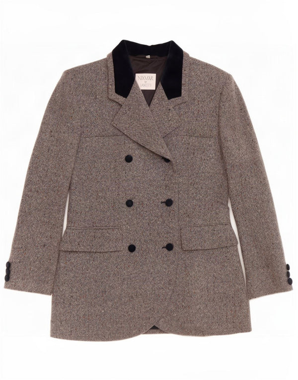 Nixmar By Lancetti Womens Blazer Jacket IT 46 Large Grey Flecked