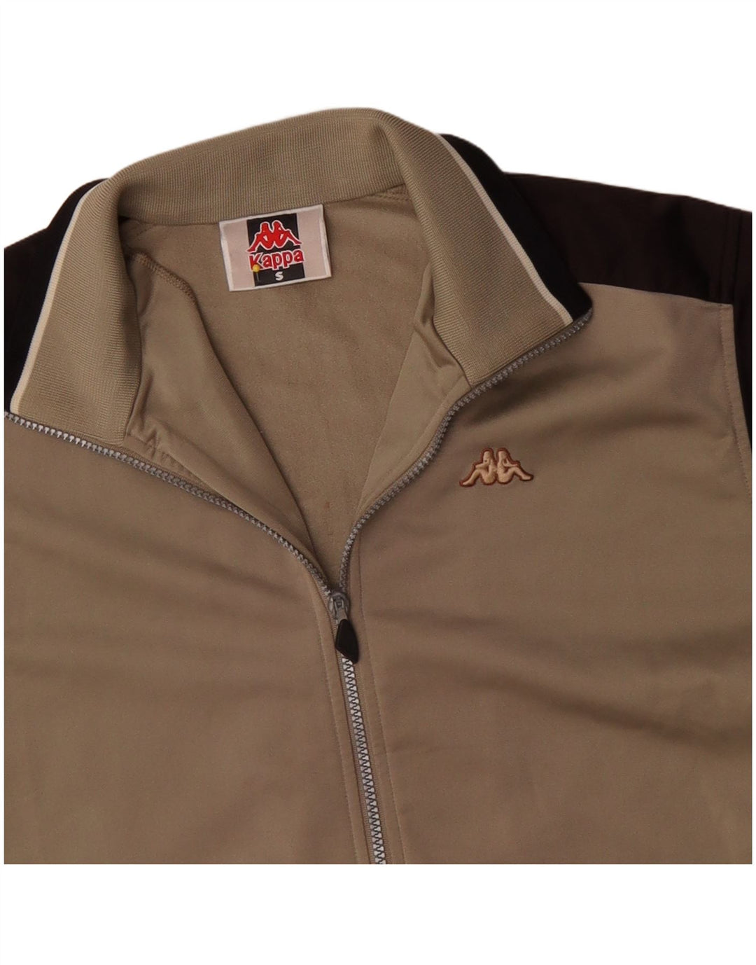 Kappa Hombre Chándal Top Chaqueta Small Beige Colorblock Poliéster