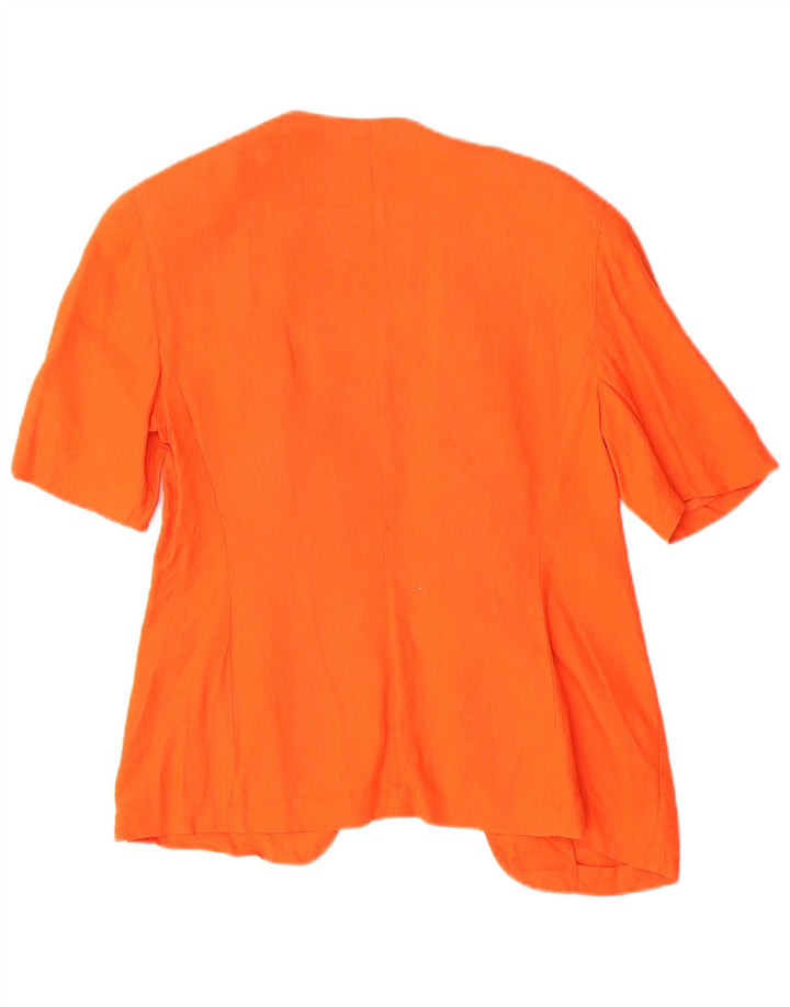 Genny - Juego de 2 piezas para mujer, talla 10, lino naranja grande