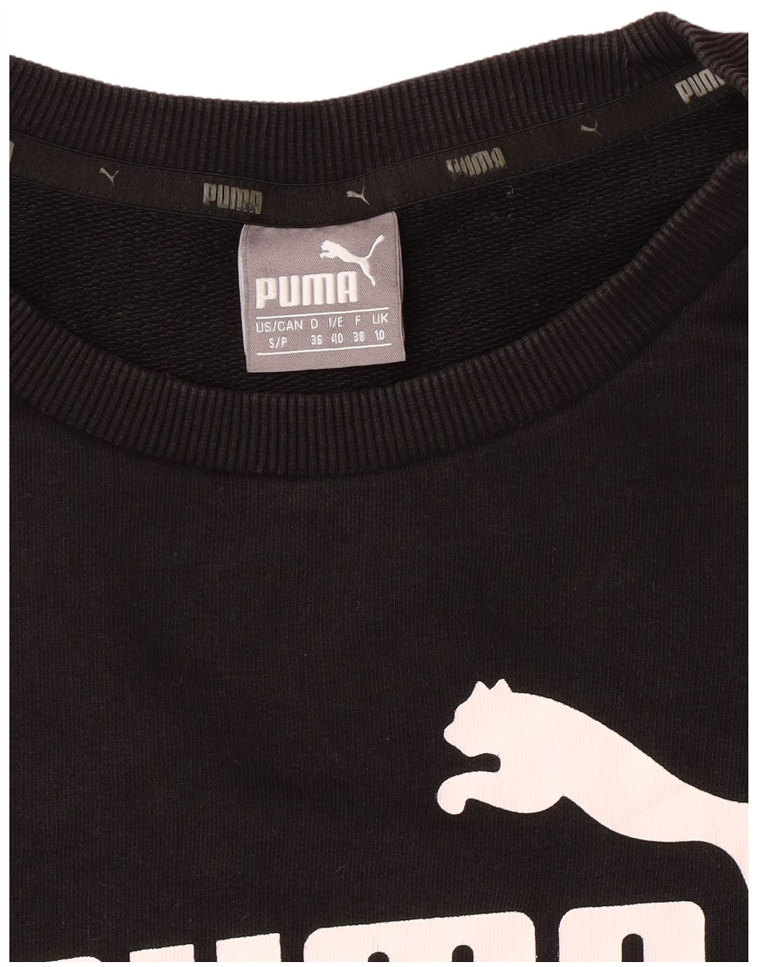 PUMA Sudadera con gráfico extragrande para mujer UK 10 Small Black