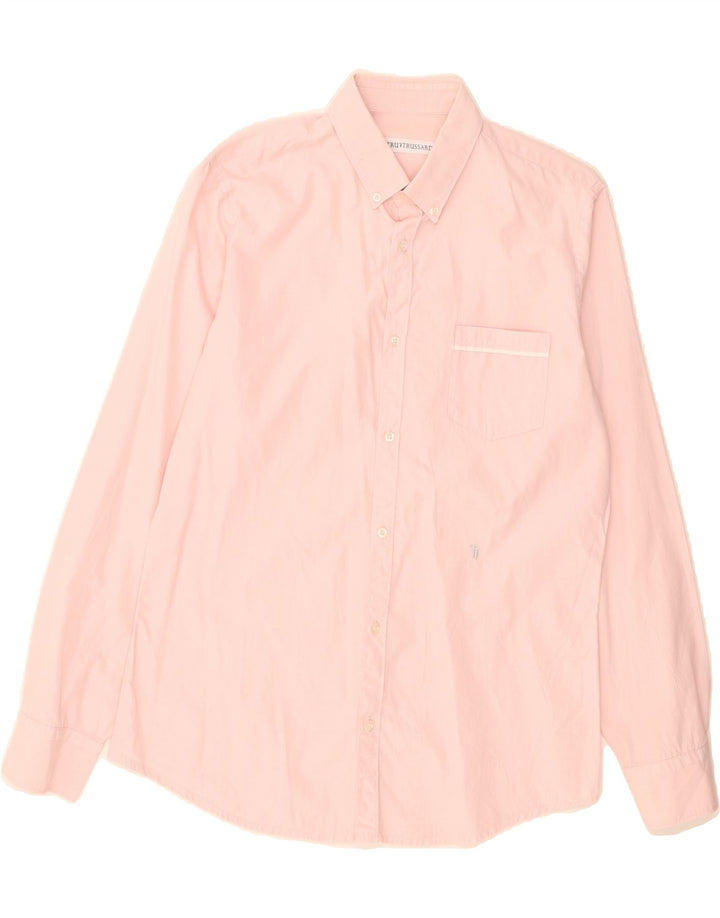 TRUSSARDI Mens Shirt Size 40 Medium Pink Vintage Trussardi and Second-Hand Trussardi from Messina Hembry 