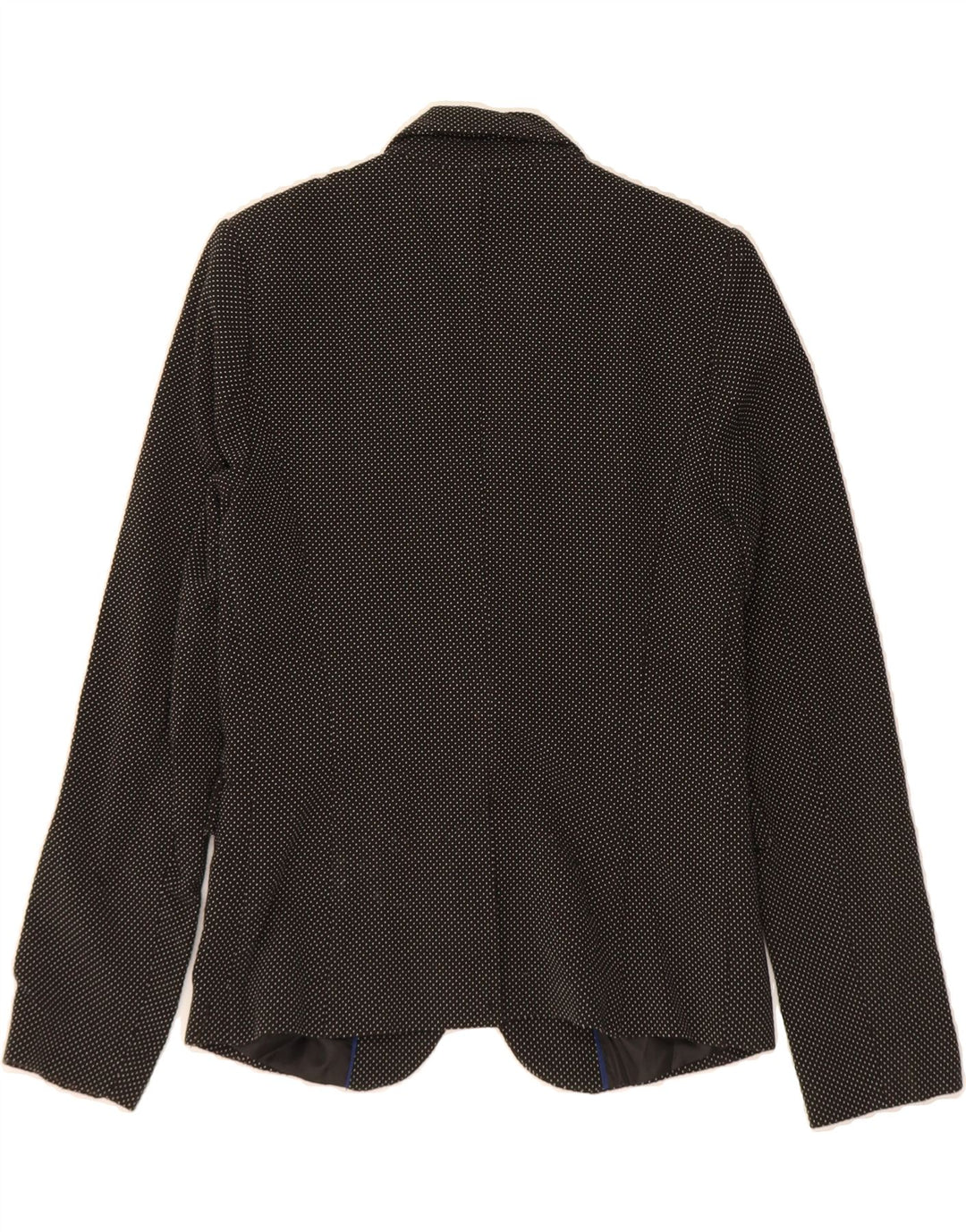 BENETTON Womens 2 Button Blazer Jacket UK 10 Small Grey Spotted Polyester Vintage Benetton and Second-Hand Benetton from Messina Hembry 