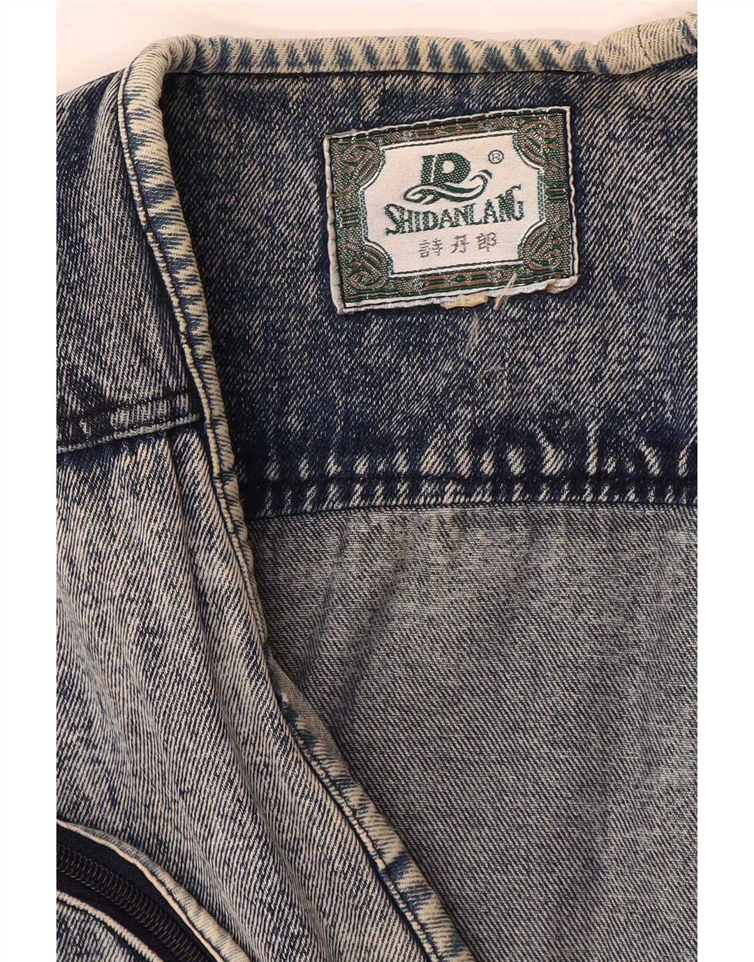 Vintage hombres denim Gilet Reino Unido 40 azul grande