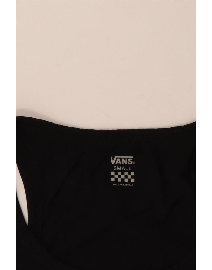 Vans Mujer Gráfico Chaleco Top Reino Unido 10 Pequeño Negro