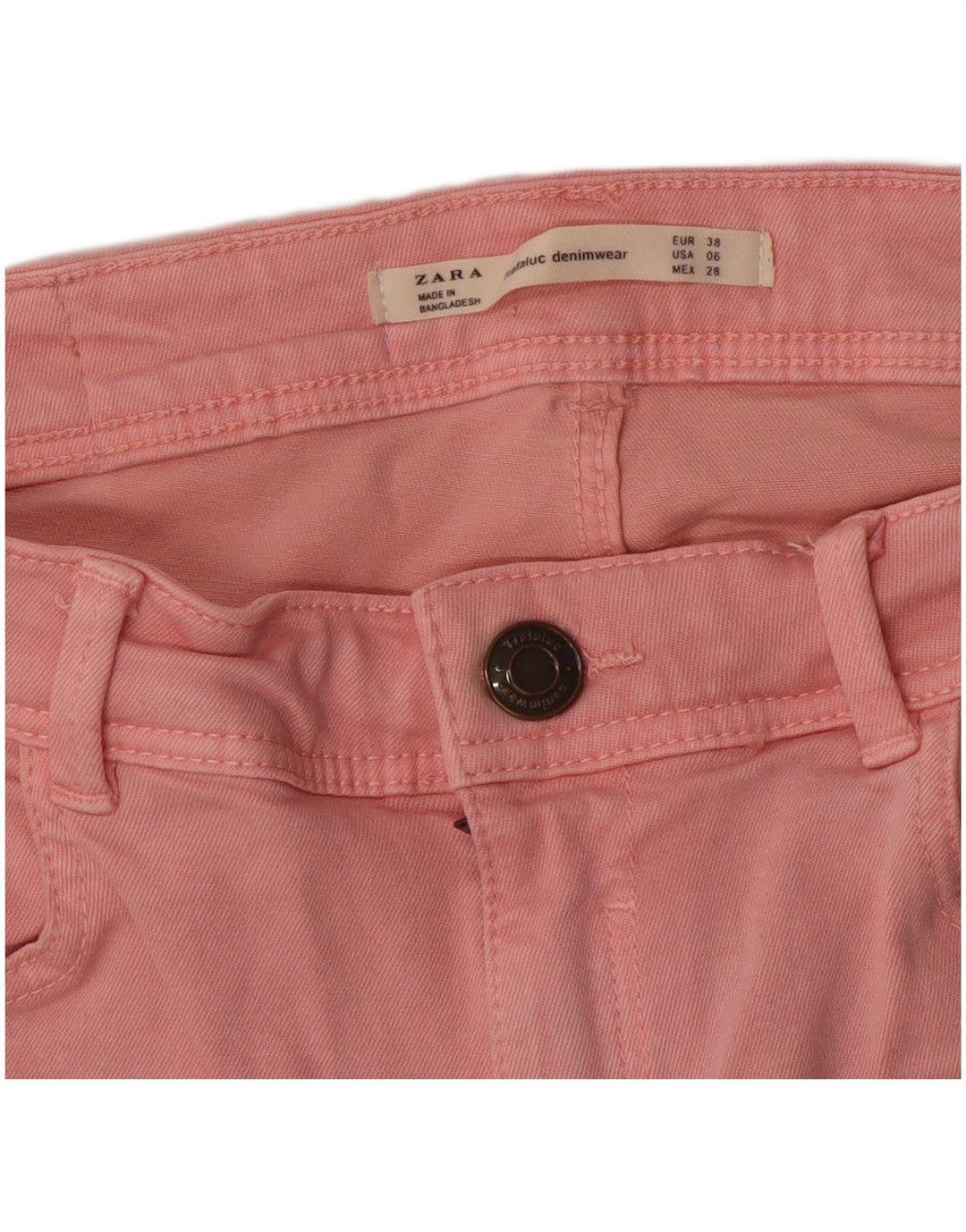 ZARA Vaqueros pitillo para mujer EU 38 Small W28 L31 Rosa