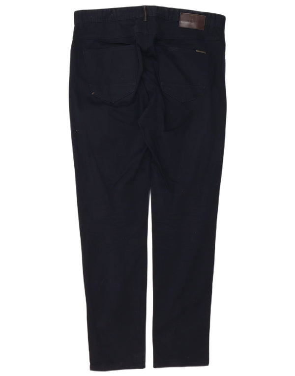 Zara Mens Slim Casual Pantalones EU 44 Large W34 L30 Azul Marino Algodón