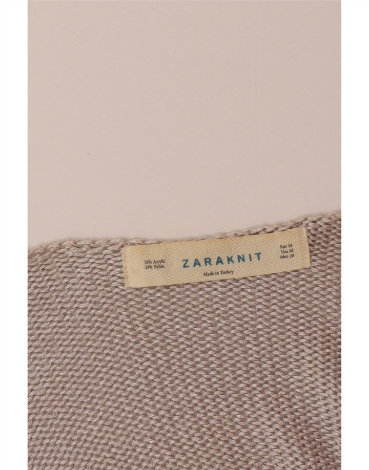 Zara Suéter con cuello en V para mujer UK 44 Gris medio