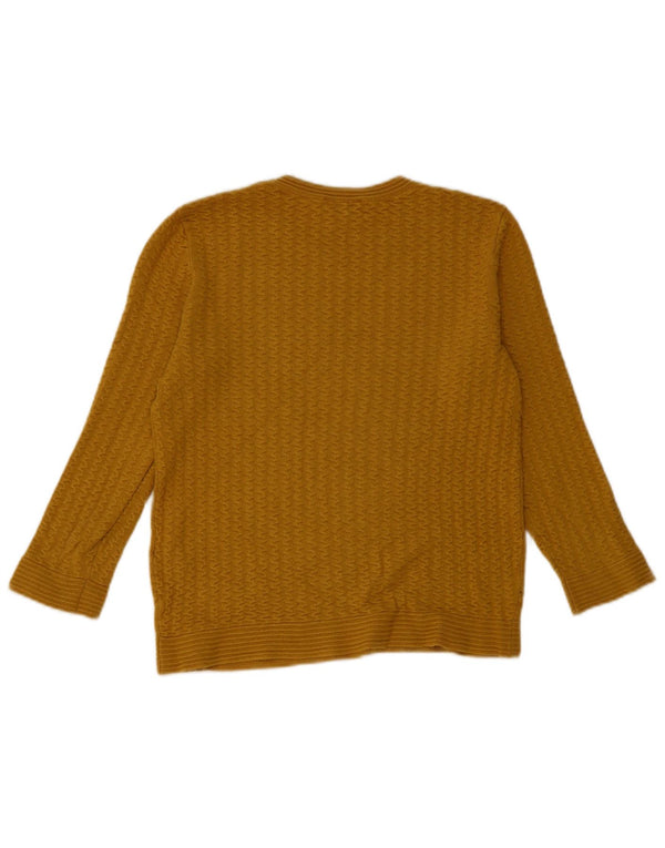 Warehouse Suéter Corto con Cuello Redondo para Mujer UK 8 Small Algodón Amarillo