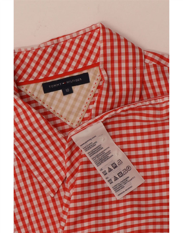 Tommy Hilfiger Camisa para mujer US 10 Grande Rojo Gingham Algodón