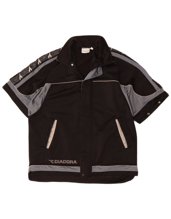 Diadora Chaqueta de chándal de manga corta para hombre UK 38 Medium Black