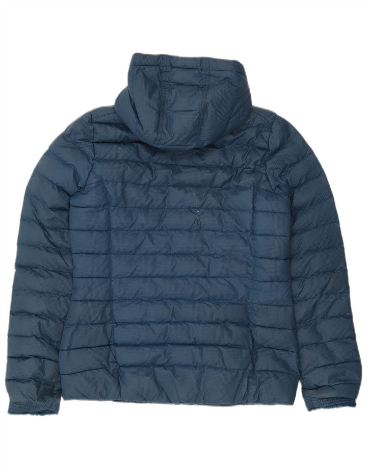 Adidas Chaqueta acolchada con capucha para mujer UK 14 Medium Blue Nylon