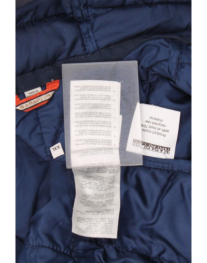 Napapijri Chaqueta acolchada con capucha para hombre UK 44 2XL Poliamida azul marino