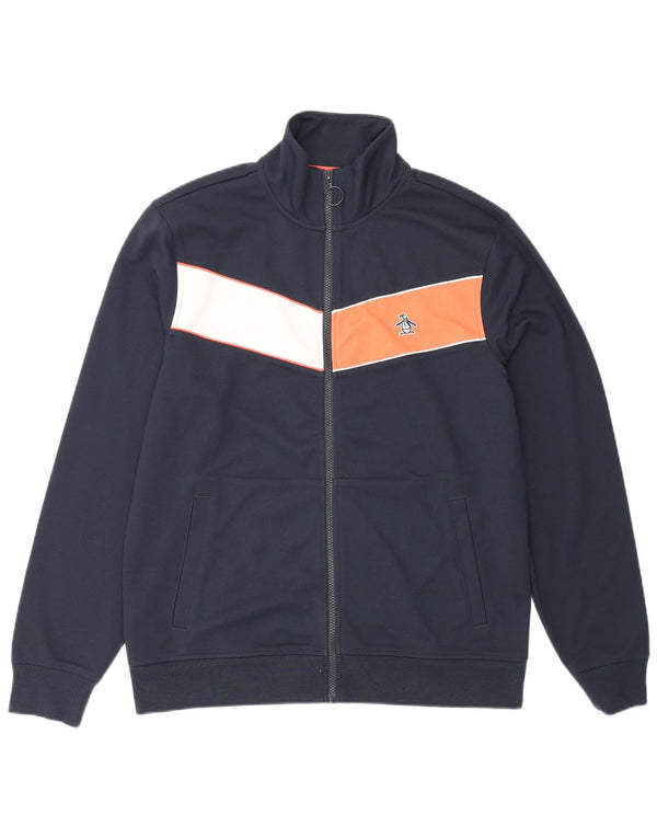 Penguin Hombre Chándal Top Chaqueta Medium Azul Marino Colorblock Deportes