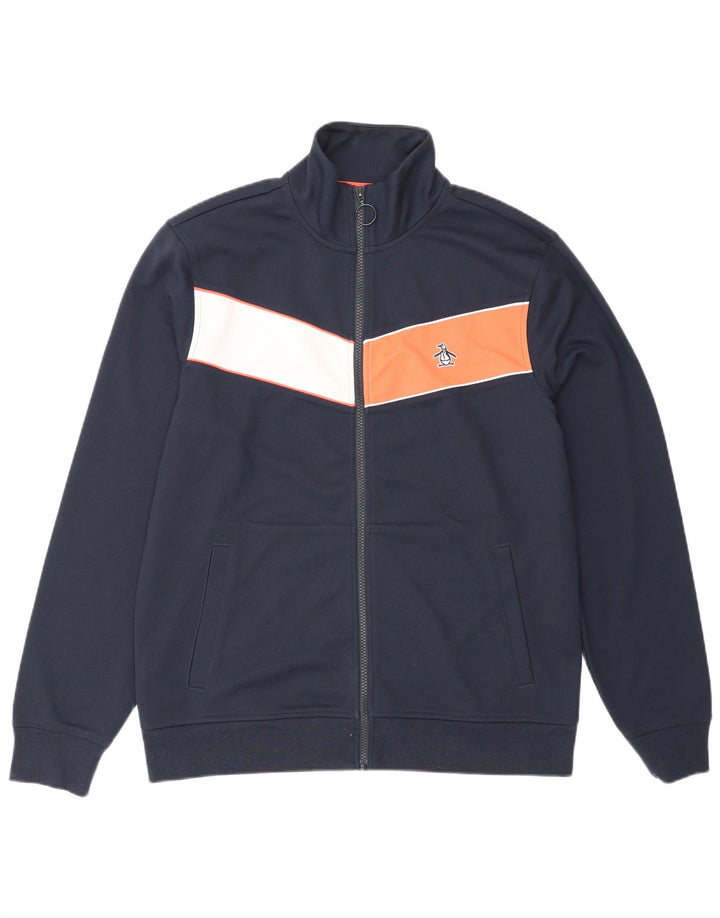 Penguin Hombre Chándal Top Chaqueta Medium Azul Marino Colorblock Deportes